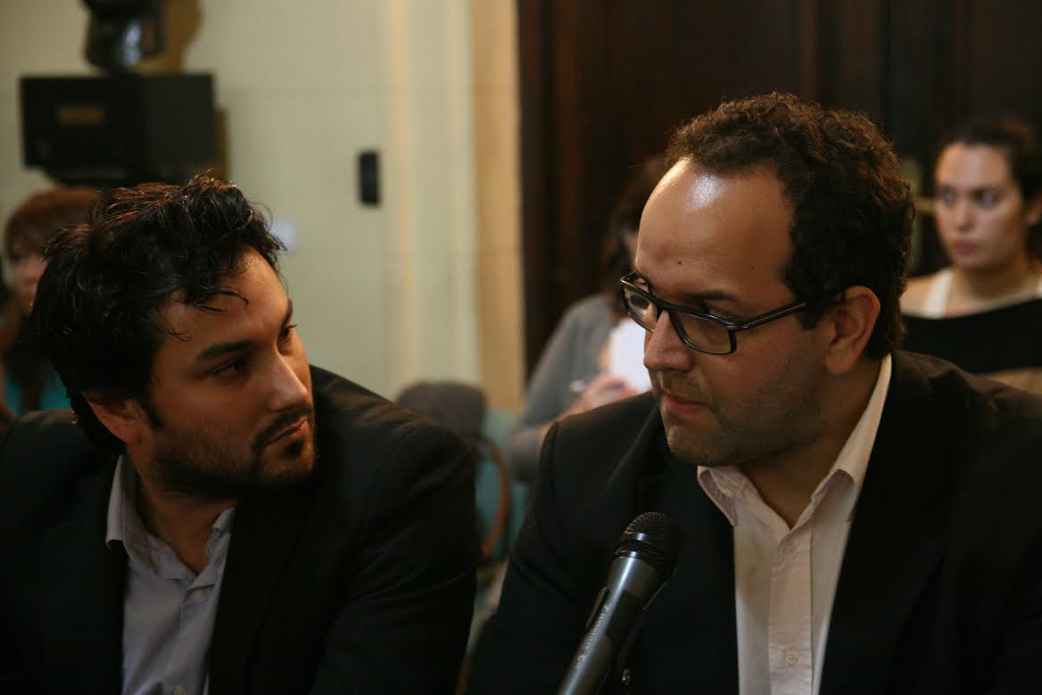 Abel Córdoba y Pablo Ferreyra en el lanzamiento de la Comisión Especial