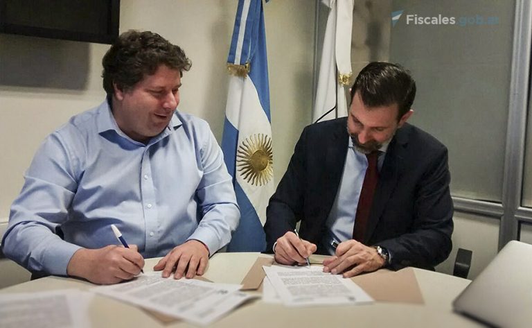 El fiscal Horacio Azzolin firmó un convenio con el Director General del Centro de Ciberseguridad de la ciudad de Buenos Aires, Gustavo Linares