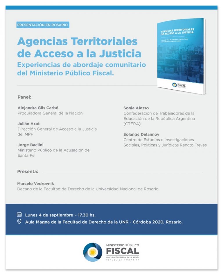 Rosario: Gils Carbó encabezará la presentación del libro sobre las experiencias de ATAJO