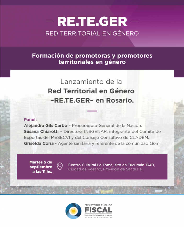 Gils Carbó presentará la RE.TE.GER. en Rosario