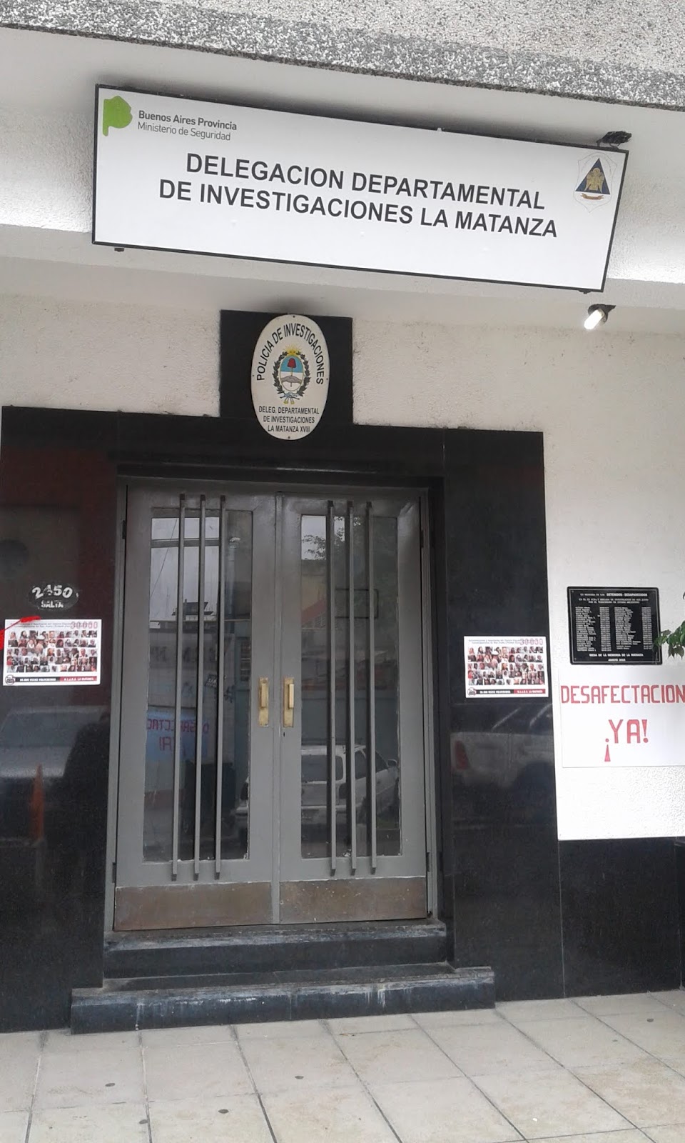 La Dirección Departamental de Investigaciones de San Justo está en el edificio donde funcionó un Centro Clandestino de Detención. - 