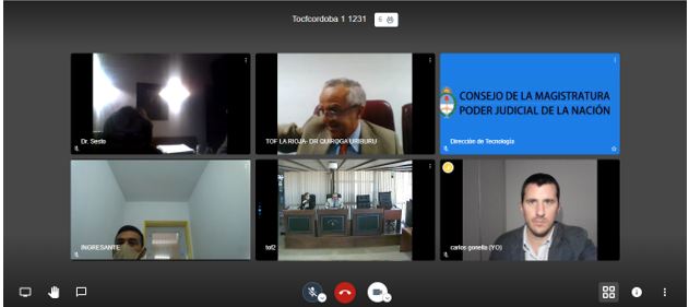 El debate se llevó a cabo a través de medios virtuales. El TOCF 1 estuvo integrado por Jaime Díaz Gravier (presidente), Carolina Prado y José Quiroga Uriburu. - 
