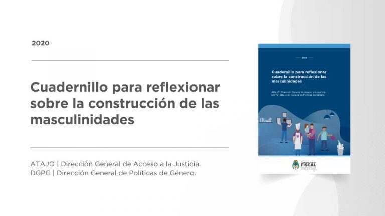 Cuadernillo para reflexionar sobre la construcción de las masculinidades (2020)