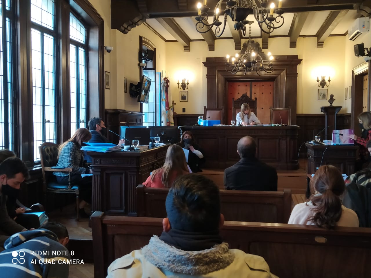 Las 25 personas acusadas participaron de la audiencia con sus defensores. Fueron necesarias tres salas conectadas por el sistema de videoconferencia.  - Foto: Sebastián Rodríguez / Ministerio Público Fiscal