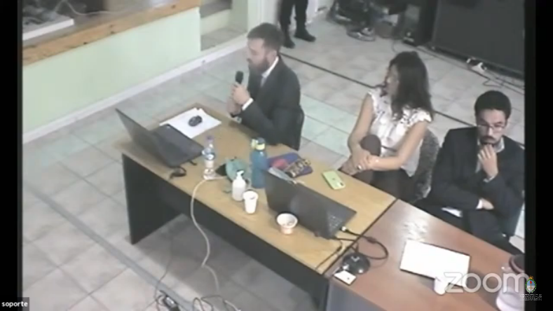 El auxiliar fiscal José Nebbia culminó este miércoles con el alegato de la fiscalía, que se extendió durante cuatro audiencias.  - Foto: captura de pantalla del canal de Youtube del Poder Judicial de la Nación.