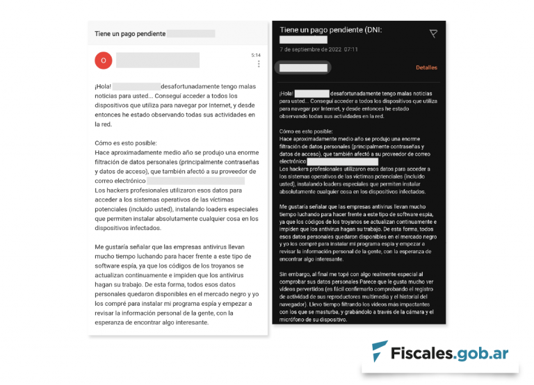 Reiteran la alerta sobre una maniobra de fraude y extorsión a cambio de no revelar datos de navegación en sitios de contenido pornográfico