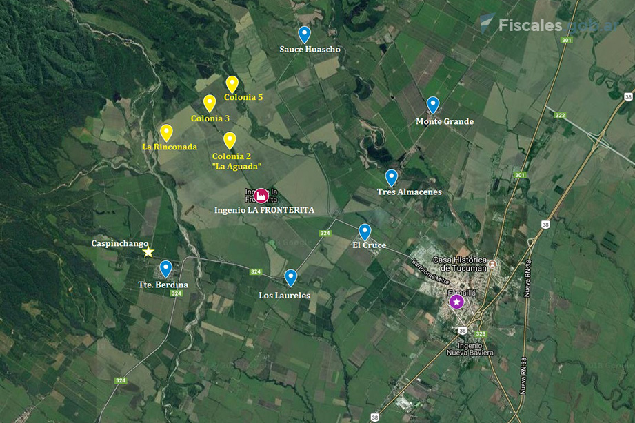 Captura Google maps con la ubicación del Ingenio La Fronterita - 
