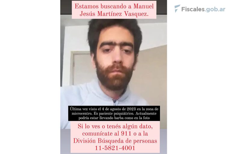 Piden colaboración para dar con el paradero de un hombre visto por última vez en la zona del microcentro porteño