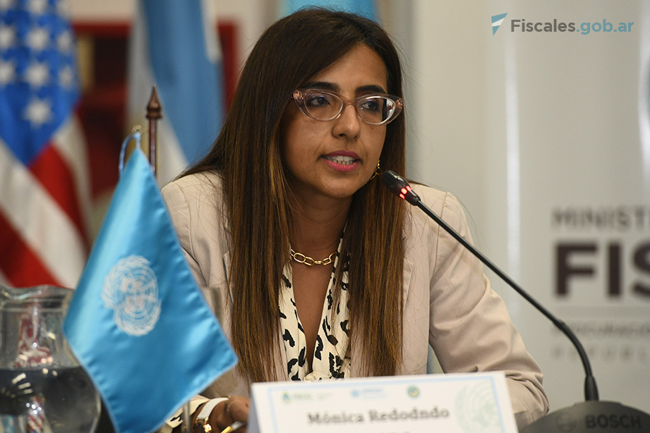 Mónica Redondo, representante de la UNODC. - Foto: Matías Pellón / Fiscales.gob.ar