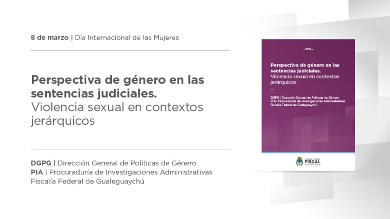 Presentan un e-book que sistematiza jurisprudencia con perspectiva de género sobre violencia sexual en contextos jerárquicos