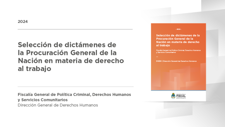 Actualizan la Selección de dictámenes de la Procuración General de la Nación en materia del derecho al trabajo