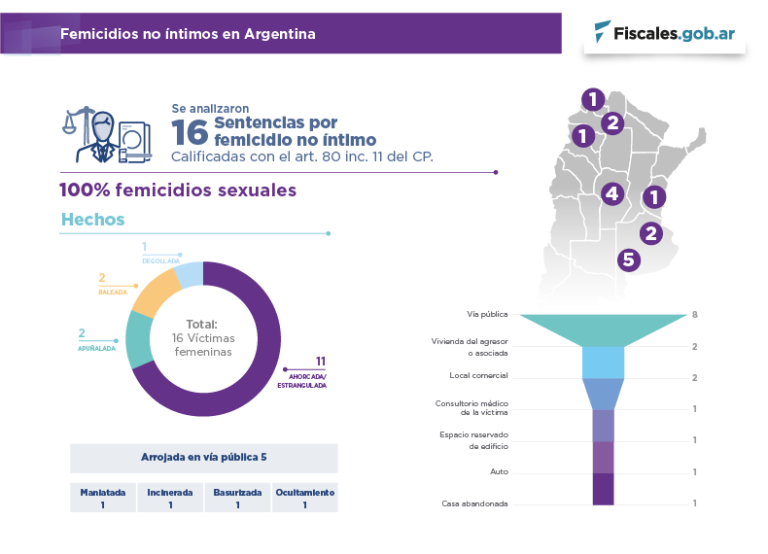 Informe de la UFEM sobre 16 sentencias de femicidios no íntimos de entre 2015 y 2022: todos tuvieron una motivación sexual