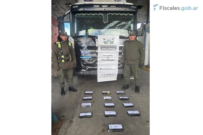 Río Grande: dictaron la prisión preventiva de un camionero por transportar más de 13 kilos de cocaína de Buenos Aires a Tierra del Fuego