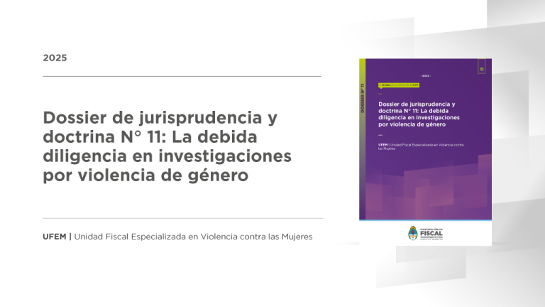 La UFEM presenta el dossier de jurisprudencia y doctrina N°11 sobre la debida diligencia en investigaciones por violencia de género